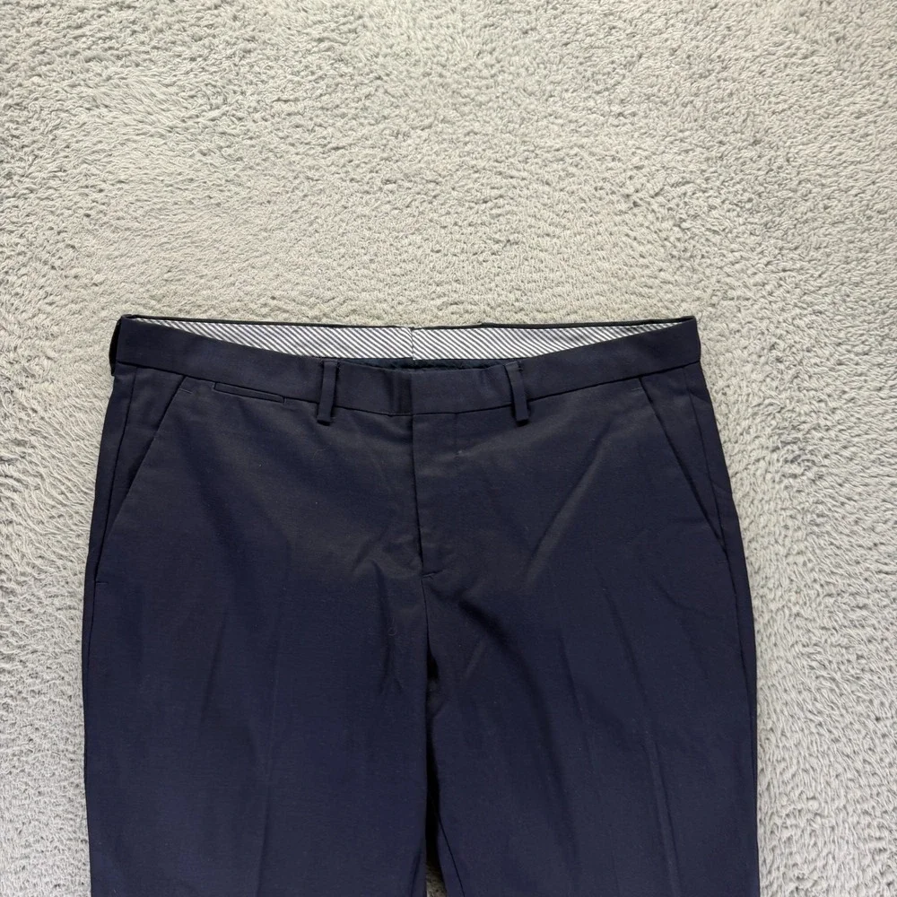 Express Pant Men's 36x28 Blue Polyester Chino Straight Business Career Stretch